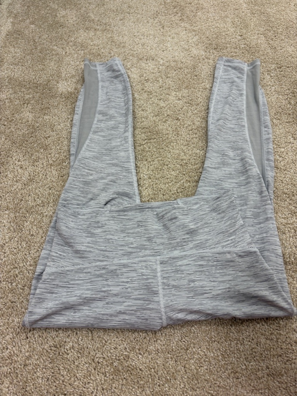 lululemon athletica Light Gray Striped Leggings